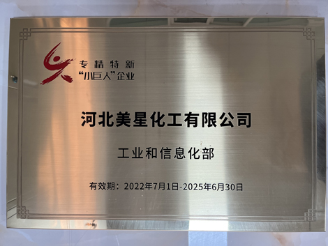 河北美星：入選2022年國家專精特新&ldquo;小巨人&rdquo;企業、2022年第一批河北省&ldquo;專精特新&rdquo;中小企業
